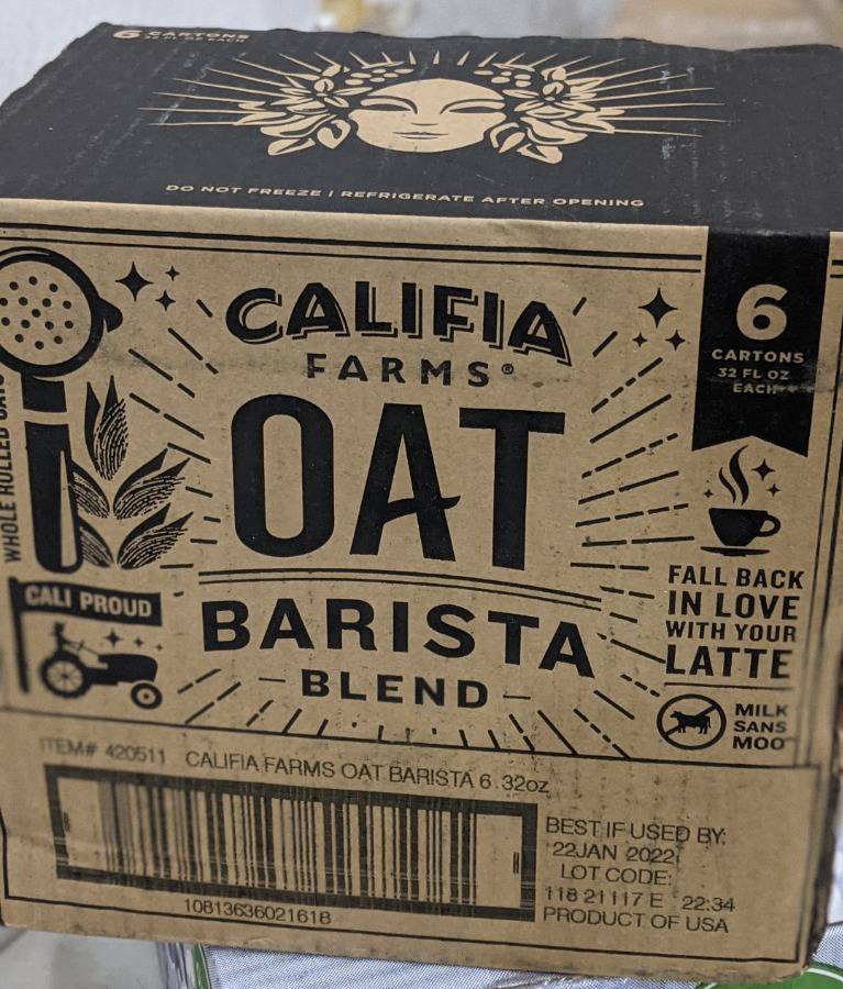 Califia Farms - Oat Barista Blend Oat Milk, 32 Oz (Pack of 6