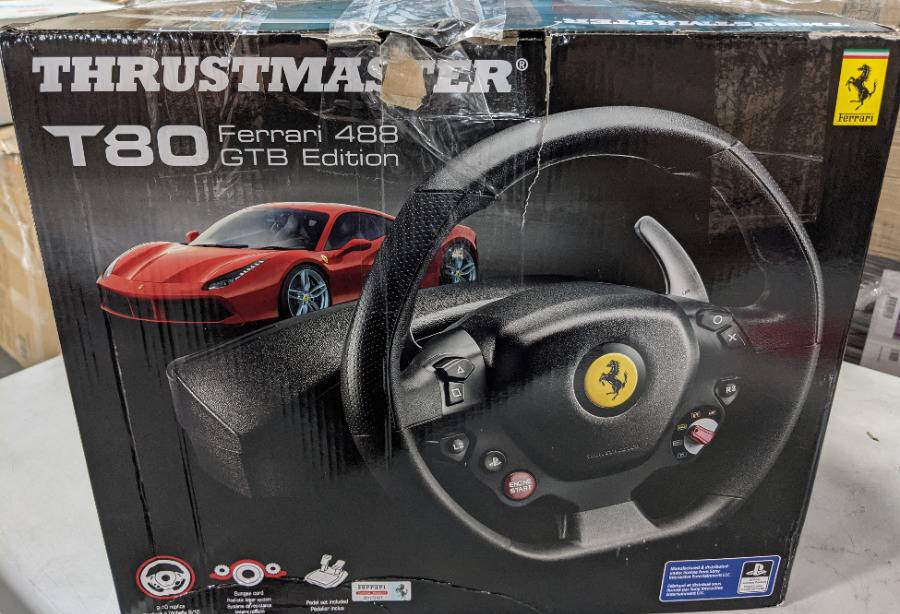 Anoi Fortrolig storhedsvanvid Thrustmaster T80 Ferrari 488 GTB Edition Racing Wheel (PS4, PC) Works with  PS5 Games MSRP $110.59 Auction | Lots of Auctions
