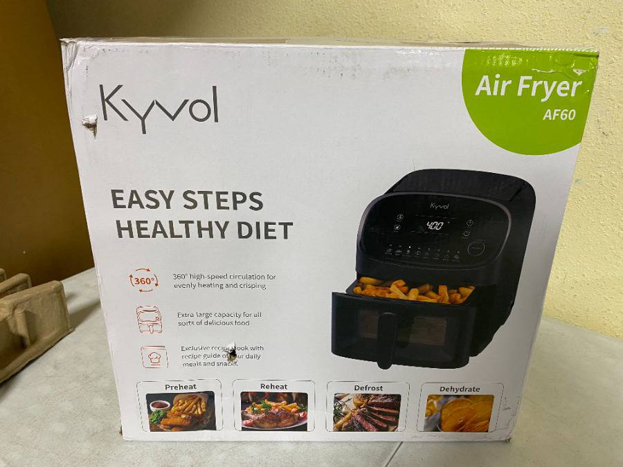Kyvol Air Fryer, Halogen Heating Ceramic Coated Digital Airfryer Healthy  Oilless Cooker 6 Quart Large XL with 60 Recipes, AF60 MSRP $83.99 Auction