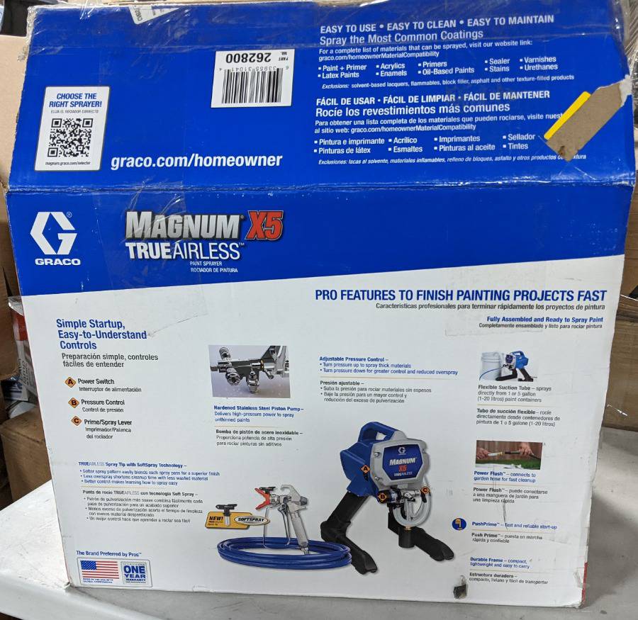 Graco Magnum X5 Stand Airless Paint Sprayer Blue Msrp 328 99 Auction Lots Of Auctions