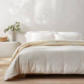 Casaluna King Heavyweight Linen Blend Duvet Cover & Sham 2024 Set White