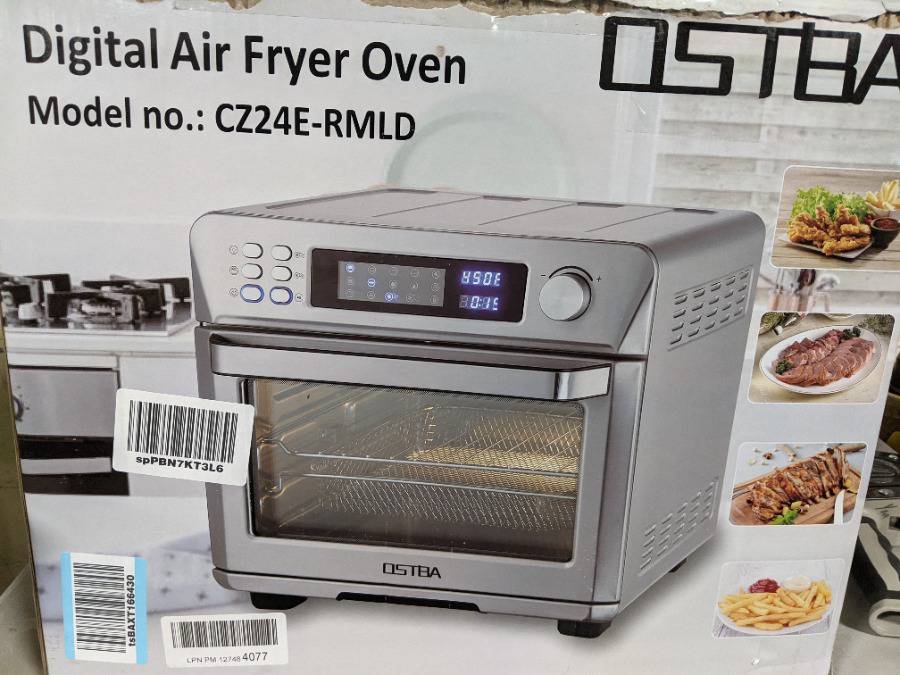 Oster Digital Air Fryer Oven with RapidCrisp, Stainless Steel, 12-Function  Countertop Oven with Convection,Silver