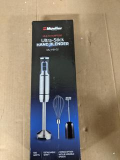 Mueller Ultra-Stick 500 Watt 9-Speed Immersion Multi-Purpose Hand Blender  Heavy Duty Copper Motor Brushed 304 Stainless Steel With Whisk, Milk Frother  Attachments