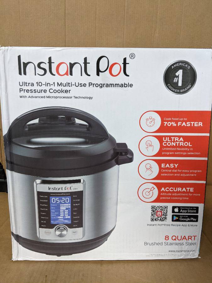 Instant Pot Ultra 80 Stainless 8 Qt Multi- Use Programmable Pressure Cooker