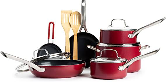 Gold Edition Ceramic Nonstick 12 Piece Cookware Set, PFAS-Free