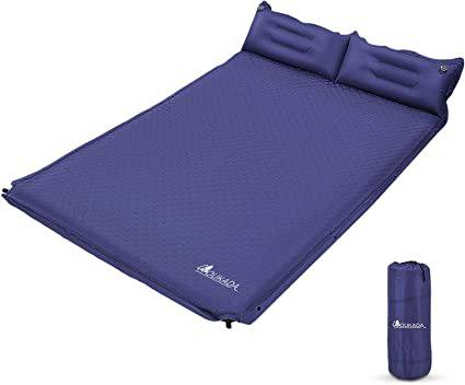 YOUKADA Sleeping-Pad Foam Self-Inflating Camping-Mat for Backpacking  Sleeping Pad Double Sleeping Mat Camping Pad 2 Person Camping Mattress with  Pillow for Hiking Camping Gear Navy, Large MSRP $109.99 Auction