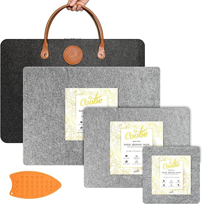 Coobe 3-in-1 Set 17 X 24 Wool Pressing Mat for Quilting Large Size, 17 X  13.5 Medium Size