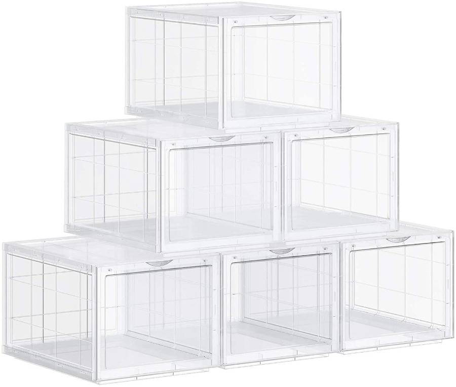 Clear Stackable Shoe Drawer Case of 6