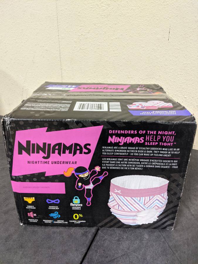 Pampers Ninjamas, Bedwetting Disposable Underwear, Nighttime Training Pants  Girls, FSA HSA Eligible, 44 Count, Size S/M (38-65 lbs) MSRP $26.46 Auction