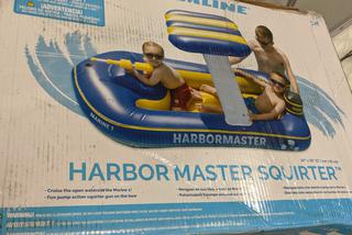 Swimline 67 Blue and Yellow Harbor Master Patrol Boat with Pump Squirter  Swimming Pool Float