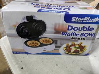  Double Waffle Bowl Maker by StarBlue - White - Make bowl shapes  Belgian waffles in minutes, Best for serving ice cream and fruit