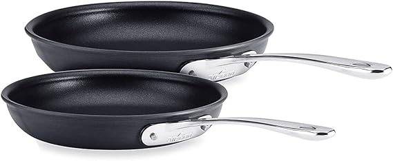 All-Clad HA1 Hard Anodized Nonstick Fry Pan Set 2 Piece, 8, 10 Inch  Induction Oven Broiler Safe 500F, Lid Safe 350F Pots and Pans, Cookware  Black