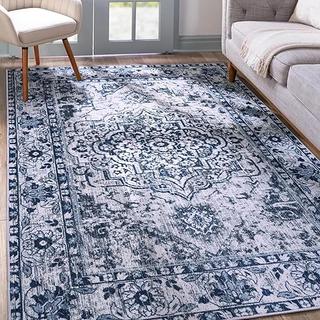  Art&Tuft Area Rug 5x7, Super Soft Ultra-Thin Moroccan Washable  Rug, Anti-Slip Backing Rugs for Living Room, Foldable Geometric Machine  Washable Area Rug(5'x7', Grey) : Home & Kitchen
